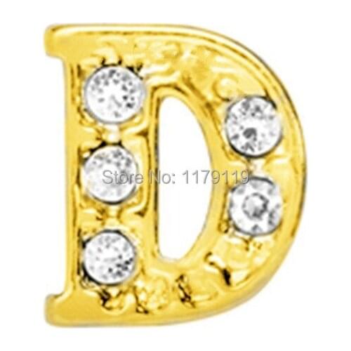 20pcs/lot Wholesale Gold Crystal Alphabet Floating Charm Fit Memory Photo Locket Pandent CMM#864(Free Shipping)