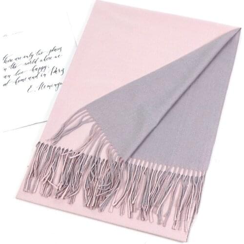 2020 Double Faced Winter Cashmere Scarf Women Warm Ladies Head Scarves Shawls and Wraps Two Color Soft Pashmina Blanket Foulards