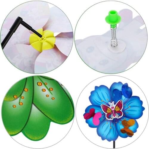 3D Butterfly Flower Windmill Colorful Wind Spinner Garden Yard Decor Kids Toys BX0D