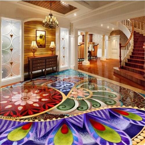 Beibehang 3d wallpaper custom pvc vinyl floor wallpaper 3d stereoscopic sailboat Hotels Waterproof self adhesive floor tiles