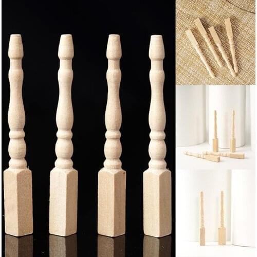 4Pcs/lot Brain Game Kids Toys Dollhouse Miniature DIY Wooden 1:12 Table Furniture Leg Chair Table Dollhouse Accessories