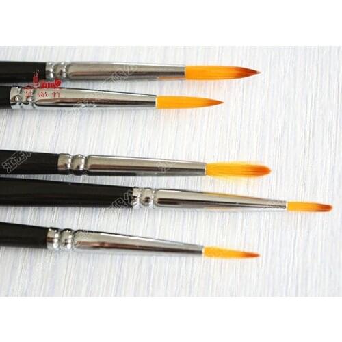 5pcs/set,Watercolor Paint Brush Art Pen Hook Line Pen Line Drawing two Color Nylon Hair Art Supplies Materials painting brush