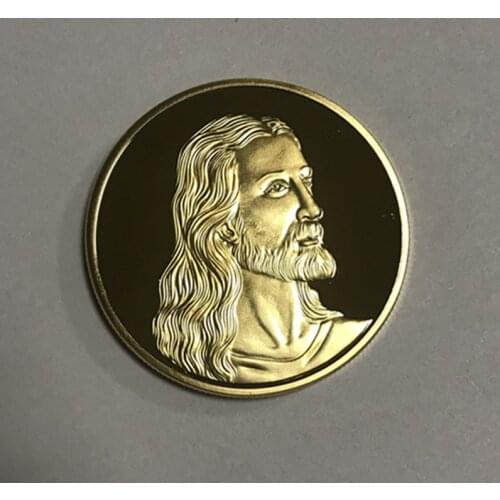 5 pcs The Religious coin Jesus father last dinner God vs devil badge 24K real gold plated souvenir decoration collectible coin