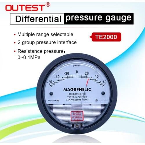 +/-60pa Digital Analog differential pressure gauge manometer negative pressure measuring instruments with high precision table