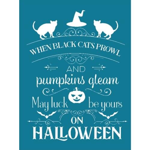 8.5 X 11" Reusable Self- Adhesive Silk Screen Stencils Halloween Home Decoration Pillow Bag Photo Craft Mesh Transfers Film