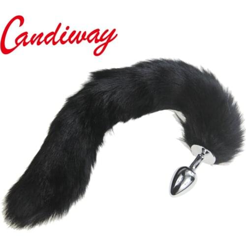 Black Fox Tail DOG TAILS Butt Anal Plug Sex Toy BULLET buttplug G SPOT Toys Cat Tails COUPLE LOVER Sex Products SEX GAME