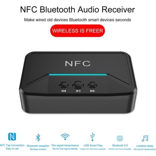 Wireless bluetooth 5.0 Receiver RCA aptX LL NFC 3.5mm Jack Aux USB Audio Adapter