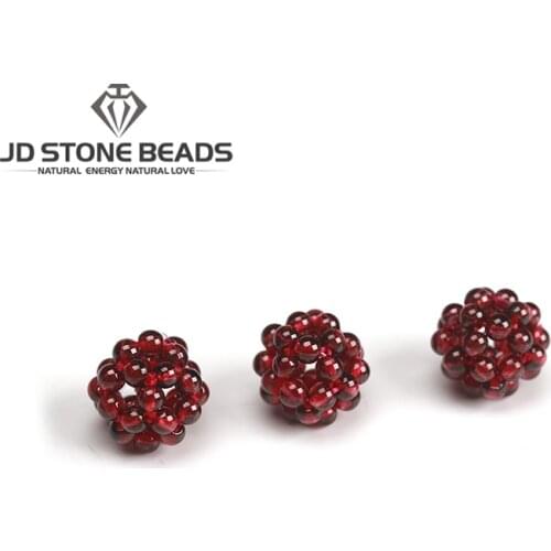 Wholesale Natural Garnet Stone Bracelet Women Hand-woven 3mm Lucky Ball Bracelets Jewelry Gift for Women Bracelet Jewelry making