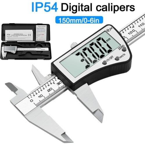 High Precision 150mm Big Screen Digital Calipers Stainless Steel Electronic Digital Vernier Caliper Carpenter Measuring Tools