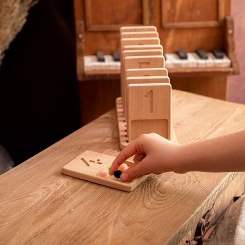 Wooden Math Board - Numbers Tracing and Counting Board - Learning Toys - Wooden Math Tray For Toddlers - Montessori Material