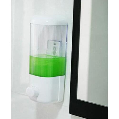 500ml Hand Press Soap Dispenser Liquid Lotion Storage Bathroom Soap Dispenser Wall Mounted Self-Adhesive Shampoo Container