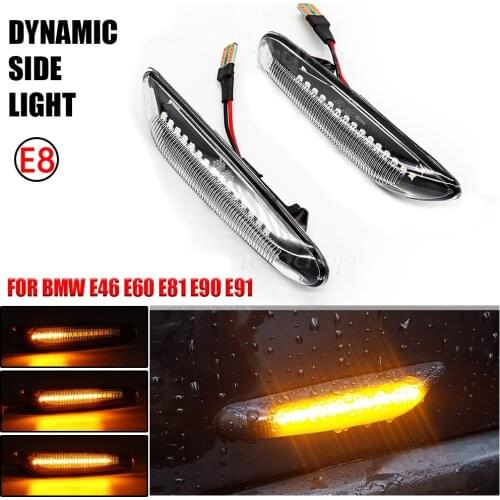 For BMW E90 E91 E92 E93 E60 E87 E82 E61 E46 Blinkers Dynamic Flowing Side Marker Mirror Lights Turn Lamp Auto Car Accessories