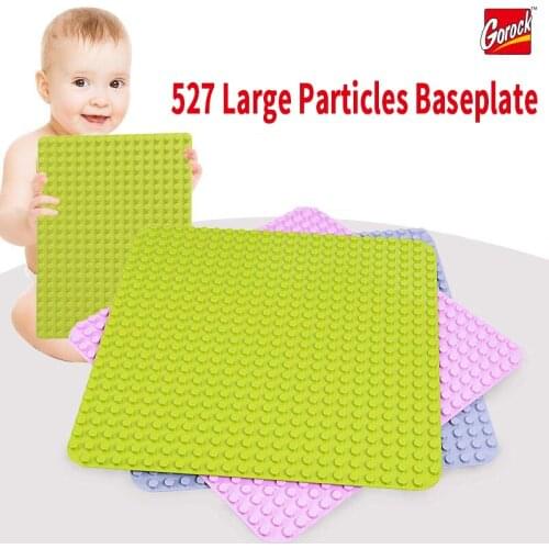 GOROCK 527 Dots Large Size Baseplate Big Base Plate Exlarge Brick Solid Plate Building Block Toys Compatible Duploe For Kid Gift
