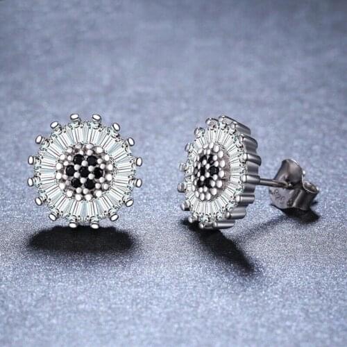Classic Romantic S925 Earring Jewelry Engagement Round Stud Earrings For Women