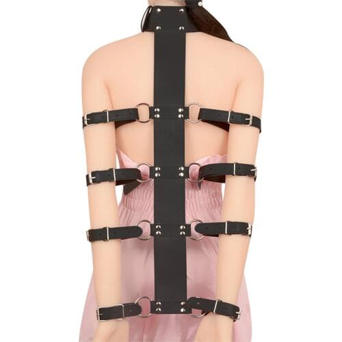 Arm Binder Leather Handcuffs For Couples Sex Slave Bondage Restraints Harness Wrist Collar Role Play Women Bdsm Sexy Clothing