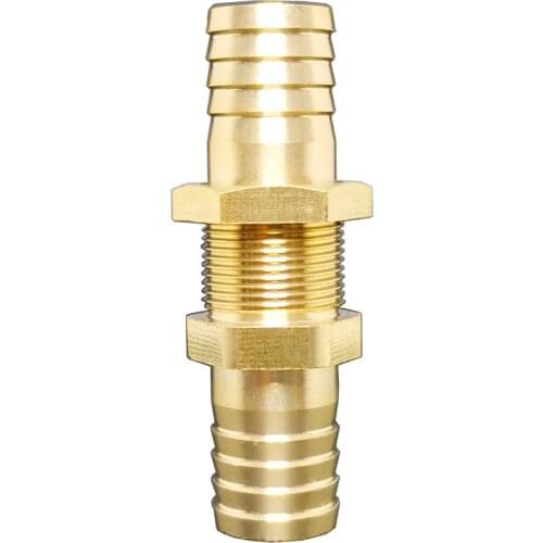 6 8 10 12 13 14 16 19 25mm Hose Barb Brass Bulkhead Pipe Fitting Coupler Connector
