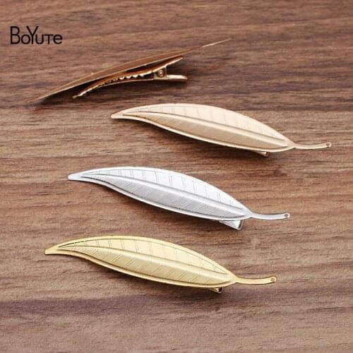 BoYuTe (20 Pieces/Lot) 80*16MM Metal Iron Leaf-Shaped Hairpin Factory Supply Women Hair Accessories Materials