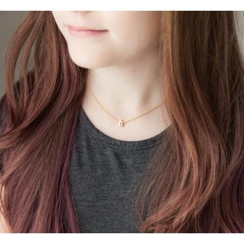 Fashionable Simple Personality Exquisite First Lowercase Letter Stainless Steel Pendant Necklace Jewelry Girl Holiday Gift