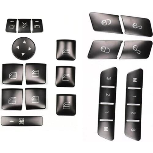 12Pcs Door Seat Memory Lock Switch Stickers for Mercedes Benz a B C E Class CLA & 12x Window Switch Button Trim Sticker