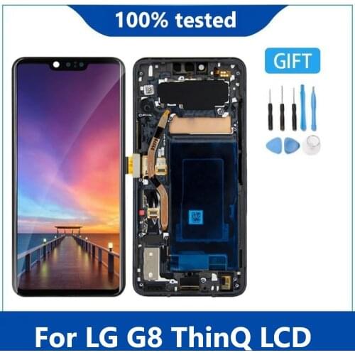 Original AMOLED For LG G8 LCD LCD Display Touch Screen Digitizer Assembly LMG820QM7 G820UMB LMG820UM0 G820 For LG G8 ThinQ Frame