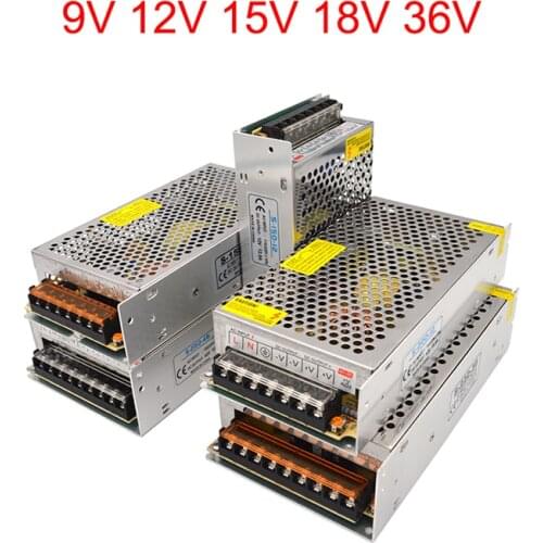 9V 12V 15V 18V 36V Power Supply Converter 220V To 12V 1A 2A 3A 5A 10A 15A 20A 30A Power Adapter Source 9 12 15 18 36 V Volt SMPS