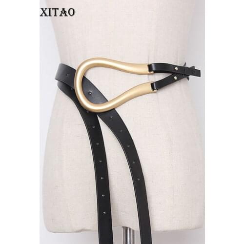 XITAO Niche Design Belt Pu Stylish and Trendy Personality Women Large U Shape Casual Match All Decoration Belt Women New GCC2829