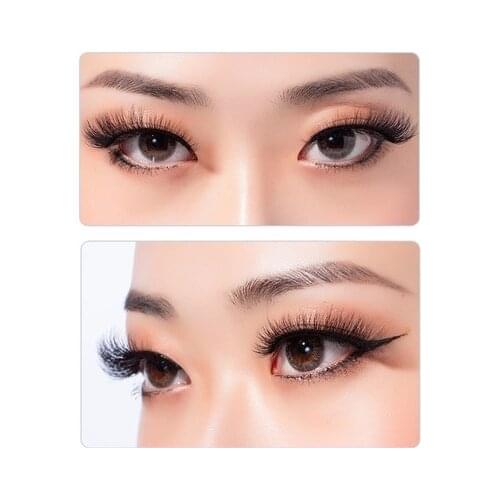 2021 New 1 Pair Hig-Quality 3D Fashion Bushy Cross Natural False Eyelashes Mink Hair Handmade Long Eye Lashes Free shipping