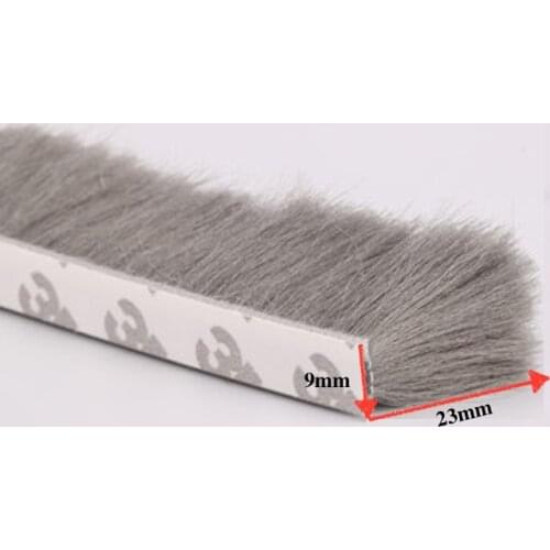 Self-adhesive Weatherstrip Wool Pile Seals Window Door Brush Seal 9x23mm odd Gray