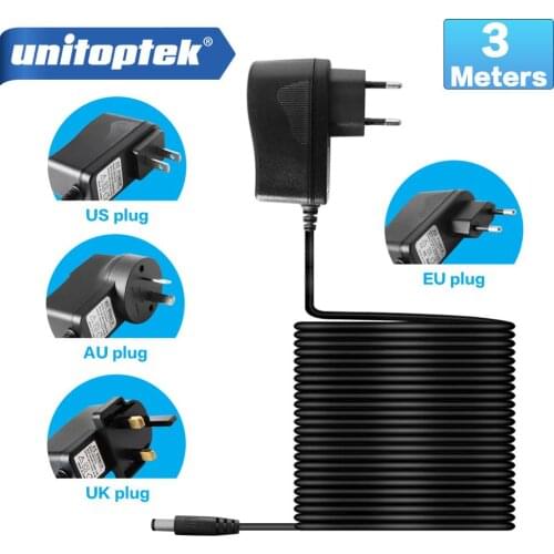 EU AU UK US Plug Type 12V 1A 3 Meters Cable 5.5x 2.1mm Power Supply AC 100-240V To DC Adapter Plug For CCTV IP Camera RXZ12V1A