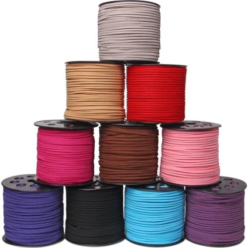 100M 1.0mm Colorful Leather Line Waxed Cord Faux Suede Thread Velvet Beading String Leather Rope For Jewelry Making DIY Supplies