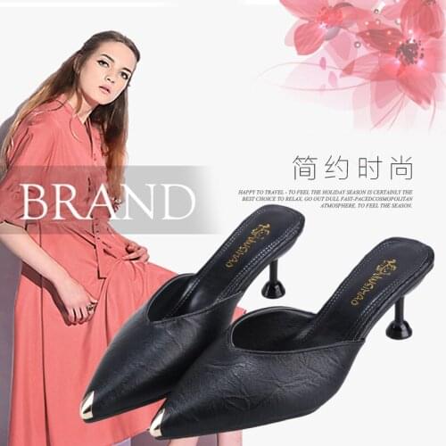 Outer wear half slippers 2021 spring and summer new fashion all-match sandals and slippers sexy high heels women