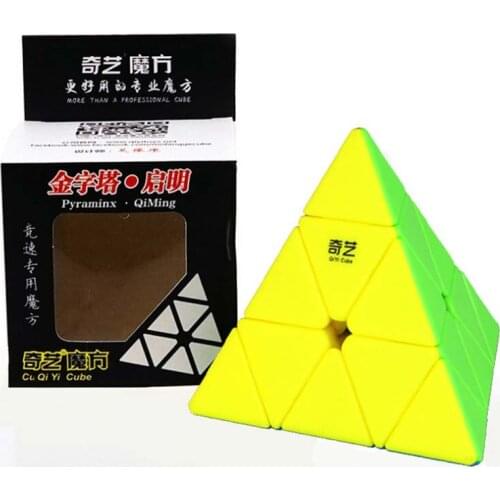 WintopCubes QiMing Pyramid 3x3 Cube Stickerless Magic Cube magicos Kid Toys High Speed Puzzle Toy MoFangGe Pyramid Speed Cube
