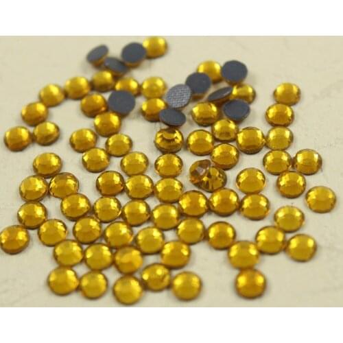 Clearance crystal yellow hotfix rhinestone Hot drilling flat back clothes/garment accessory A bag 13000pcs/bag SS20 about 5mm