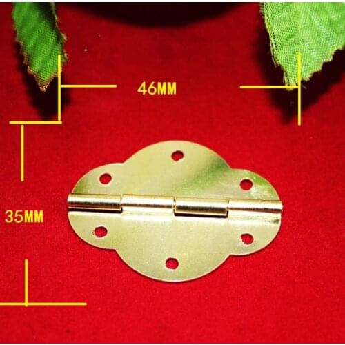 Yellow Color Cabinet Door Luggage Hinge,Double Hinge Decor,Furniture Decoration,Antique Vintage Old Style,46*35mm,12pcs