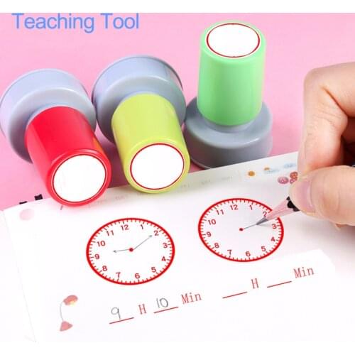 1 Piece Clock stamp Teaching tools for kids learning on watch multiple style seal for primary school