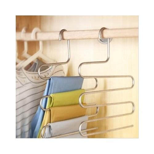 10pcs 5 layers S Shape MultiFunctional Clothes Hangers Pants Storage Hangers Cloth Rack Multilayer Storage Cloth Hanger