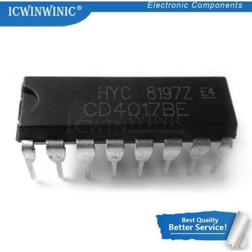 100PCS CD4017BE DIP16 CD4017 DIP CD4017B DIP-16 new and original IC
