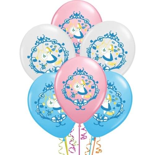 12pcs Alice in Wonderland Theme 12inch Starred Latex Ballons Happy Birthday Party Supplies Baby Shower Decorations Boys Kids Toy