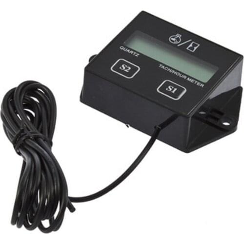 2017 Tachometer Hour Meter Motorcycle 2&4 Stroke Gasoline Engine Spark with LCD Display for Boat/Motocross/Bike 12V Car Hot New