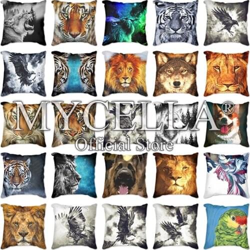 45*45cm Animals Cushion Cover Polyester wolf eagle cat lion tiger Pillow Case Decorative Pillows Living Rome Throw Pillowcase