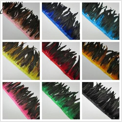 5 yard /lot Chicken Feathers Trim Fringe dress feathers for crafts Party dress Clothing Craft diy plumas de faisan