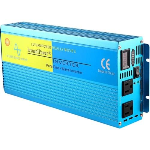 1500W High Power Car Power Inverter Dc12V To Ac110V Solar Inverter Modified Charger Power Converter Adapter Blue