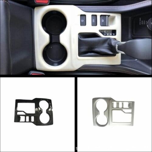 Car Inner Gear Shift Water cup holder Panel Cover Trim Sticker Carbon Fiber/Silver ABS Fit For Jeep Commander 2018