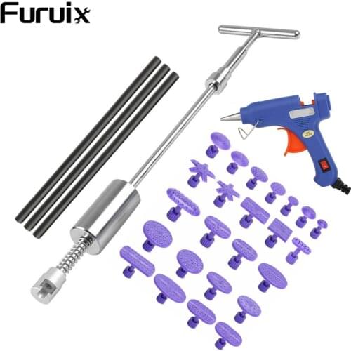 Furuix Auto Body Paintless Dent Repair Tool Tools Dent Repair kit with Slide Hammer T bar Dent Puller for Car Body Hail
