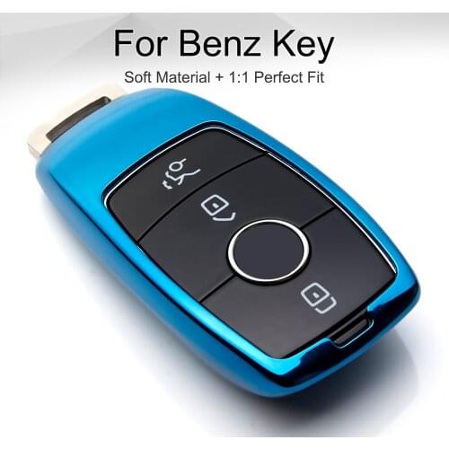 TPU Car Key Case Cover Pendant Accessories for Mercedes Benz W176 W177 W205 W124 W203 W204 W210 W211 W212 GLA GLC C300 Keyring