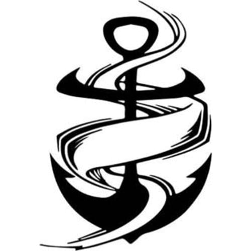 Black/Sliver Funny Anchor Sea Ocean Ribbon Ship Boat Decal Decor Car Sticker Luxurious Vinly C333