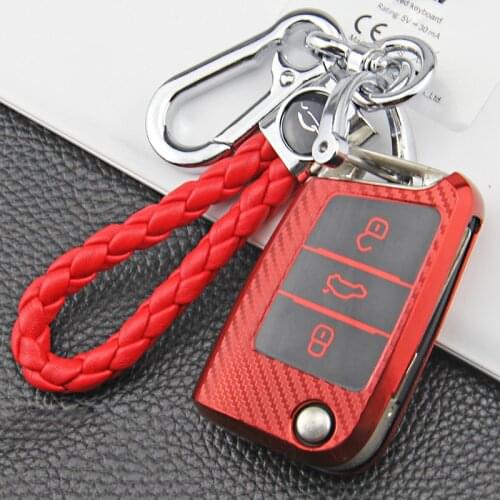 Color Carbon Fiber TPU Car Key Remote Case Cover For Volkswagen VW Golf 7 mk7 Seat Ibiza Leon FR 2 Altea Aztec For Skoda Octavia