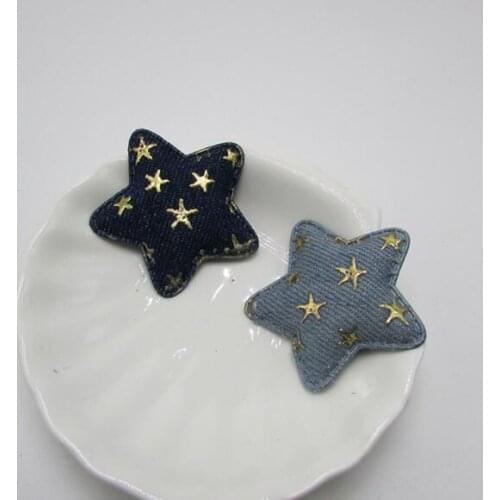 4.8cm DIY Children headwear Accessories, Denim Star Kawaii Kids Patch for Baby Garment Accessories