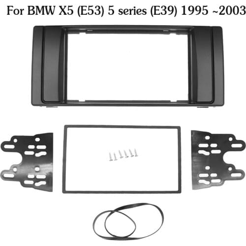 Double 2 Din Stereo Radio Frame for BMW X5 E53 5 E39 1995-2003 5 series Fascia Panel Interface Dash Installation Kit