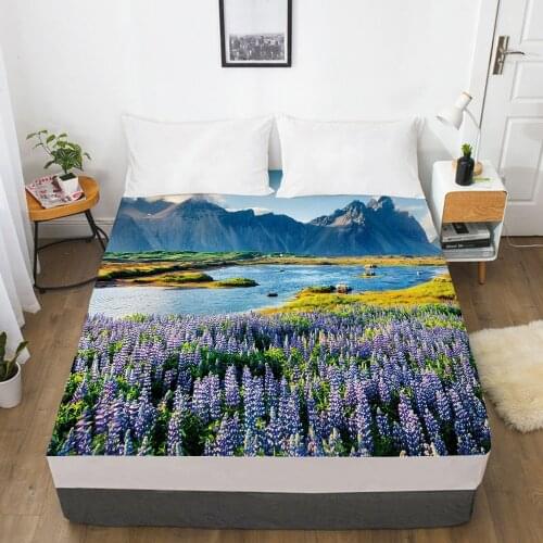 Elastic fitted sheet bed sheet With An Elastic Band 160x200/180/200/150x200 Mattress Cover Bed cover 1pc mountain